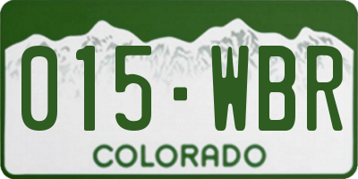 CO license plate 015WBR