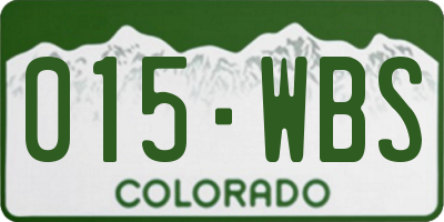 CO license plate 015WBS