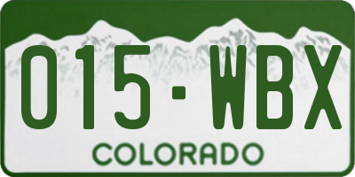 CO license plate 015WBX