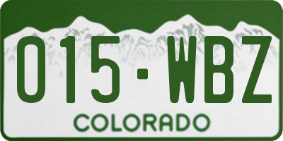 CO license plate 015WBZ