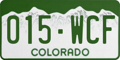CO license plate 015WCF