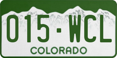 CO license plate 015WCL