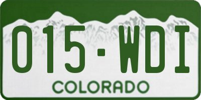 CO license plate 015WDI
