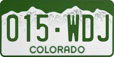 CO license plate 015WDJ