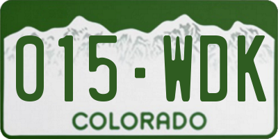 CO license plate 015WDK