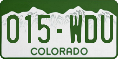 CO license plate 015WDU