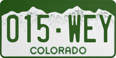 CO license plate 015WEY