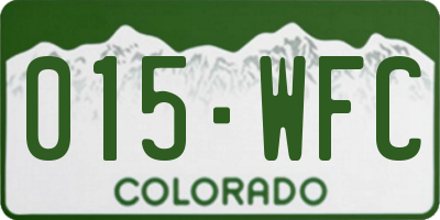 CO license plate 015WFC