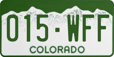 CO license plate 015WFF