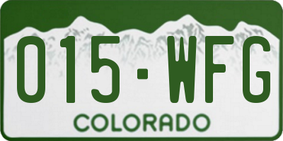 CO license plate 015WFG