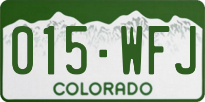 CO license plate 015WFJ