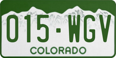 CO license plate 015WGV