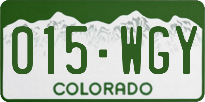 CO license plate 015WGY