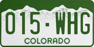 CO license plate 015WHG