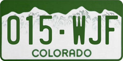 CO license plate 015WJF