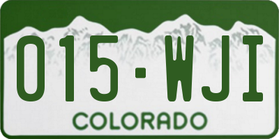 CO license plate 015WJI