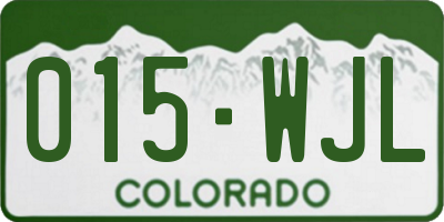 CO license plate 015WJL