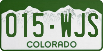 CO license plate 015WJS