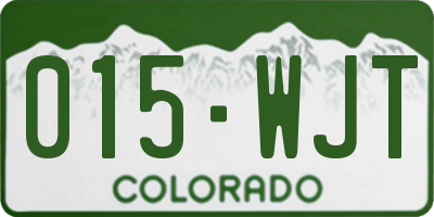 CO license plate 015WJT