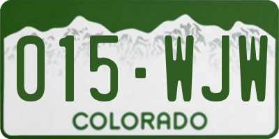CO license plate 015WJW