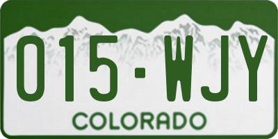 CO license plate 015WJY