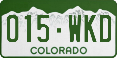 CO license plate 015WKD