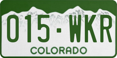 CO license plate 015WKR