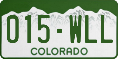 CO license plate 015WLL