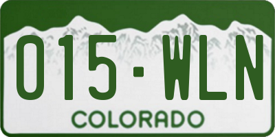 CO license plate 015WLN
