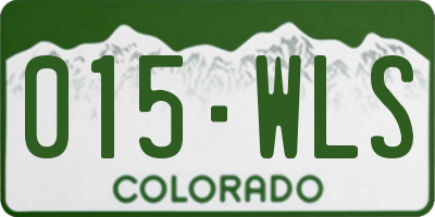 CO license plate 015WLS