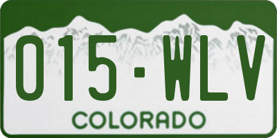CO license plate 015WLV