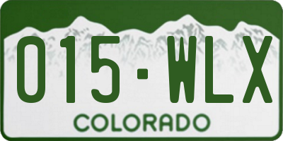 CO license plate 015WLX