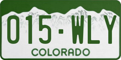 CO license plate 015WLY