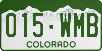 CO license plate 015WMB
