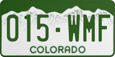 CO license plate 015WMF