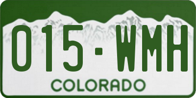 CO license plate 015WMH