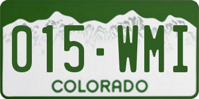 CO license plate 015WMI
