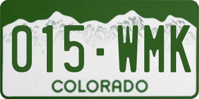 CO license plate 015WMK