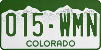 CO license plate 015WMN