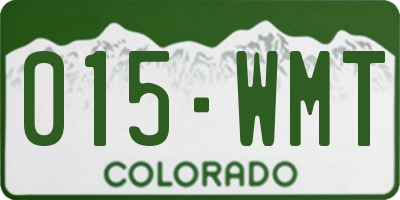 CO license plate 015WMT