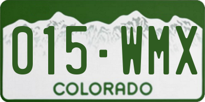 CO license plate 015WMX