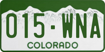 CO license plate 015WNA