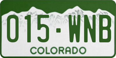 CO license plate 015WNB