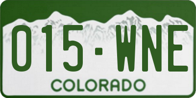 CO license plate 015WNE