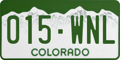 CO license plate 015WNL