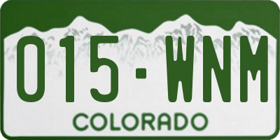 CO license plate 015WNM