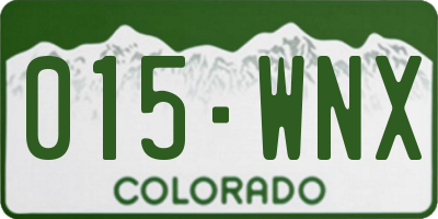 CO license plate 015WNX