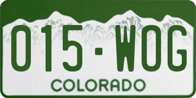 CO license plate 015WOG