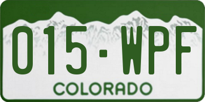 CO license plate 015WPF