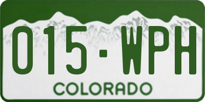 CO license plate 015WPH